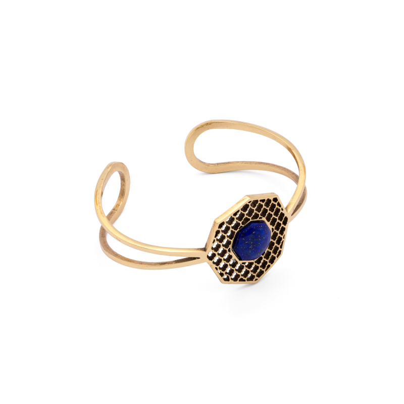 Lapis Lazuli Bracelet| Adjustable Bracelet| Geometric Pattern