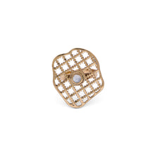 Load image into Gallery viewer, Mother of Pearl Ring | Brass Ring | Geometric Ring | Pietra Dura