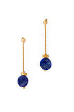 Load image into Gallery viewer, Brass Earrings| Lapsi Lazuli Earrings