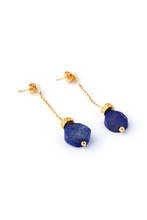 Load image into Gallery viewer, Brass Earrings| Lapsi Lazuli Earrings