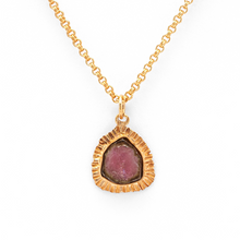 Load image into Gallery viewer, Golden Dreams Medallion - Natural Tourmaline Necklace