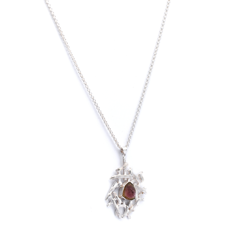 Silver Necklace| Tourmaline Necklace| Gemstone Necklace| Handmade