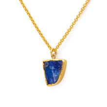Load image into Gallery viewer, Silver Gold Plated Necklace| Lapis Lazuli Necklace| Gemstone Necklace| Handmade