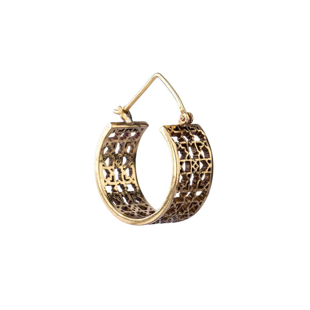 Geometric Pattern Earrings | Brass Earrings | Mughal Jewelry