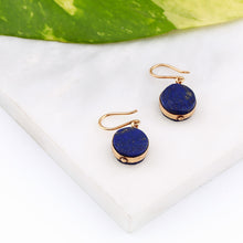 Load image into Gallery viewer, Silver Gold Plated Earrings| Lapis Lazuli Earrings| Handmade