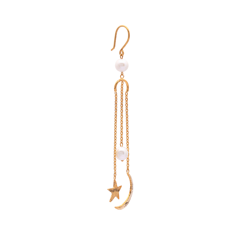 Silver Earrings| Pearl Earrings| | Chand Tara