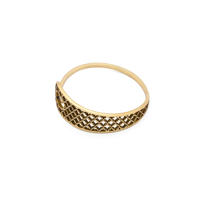 Brass Bracelet | Pearl Bracelet | Geometric Patterns Bracelet