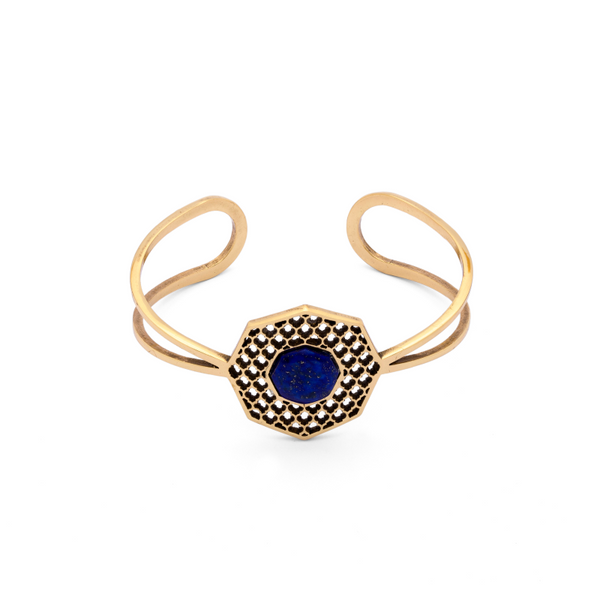 Lapis Lazuli Bracelet| Adjustable Bracelet| Geometric Pattern