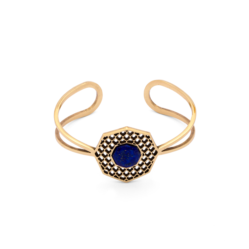 Lapis Lazuli Bracelet| Adjustable Bracelet| Geometric Pattern