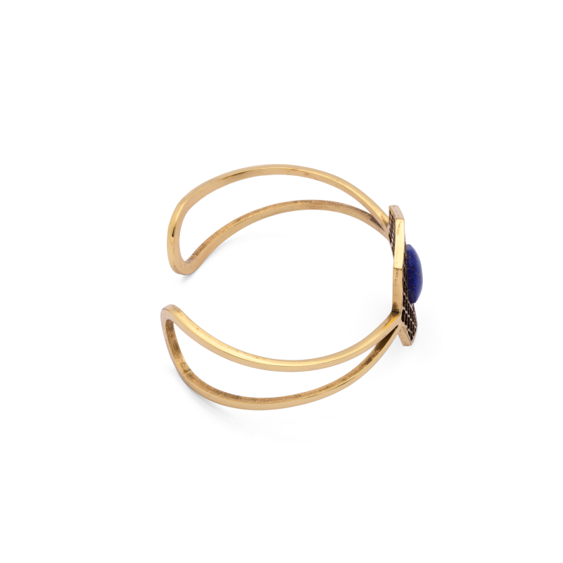 Lapis Lazuli Bracelet| Adjustable Bracelet| Geometric Pattern