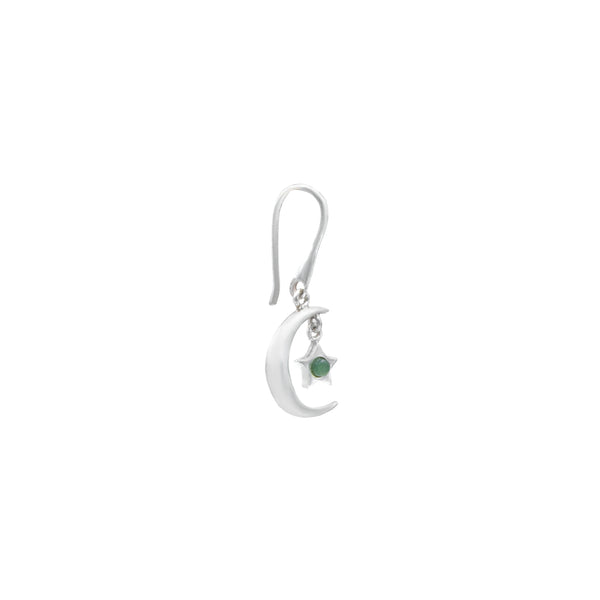 Silver nephrite Earring Cresent