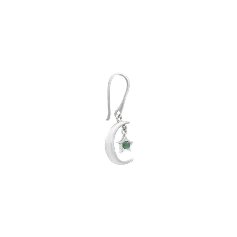 Silver nephrite Earring Cresent