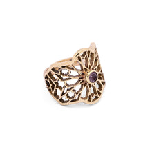 Load image into Gallery viewer, Amethyst Ring | Brass Ring | Geometric Ring | Pietra Dura