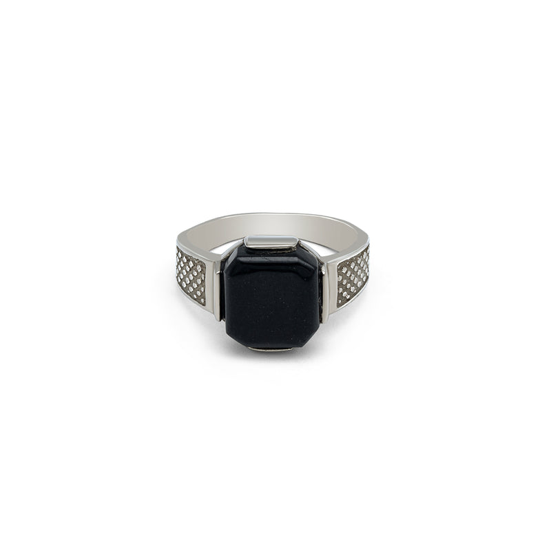 Black Jasper Silver Ring