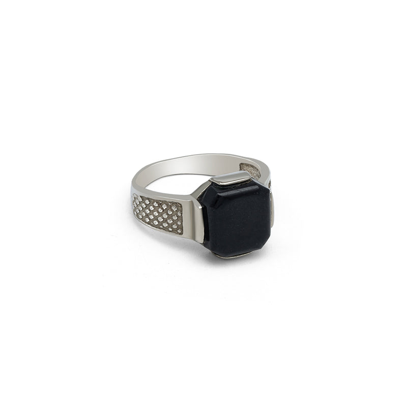 Black Jasper Silver Ring