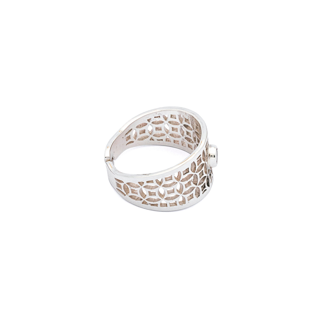 Amethyst Ring | Silver Ring | Geometric Ring | Pietra Dura