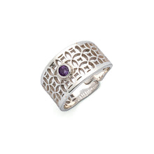 Load image into Gallery viewer, Amethyst Ring | Silver Ring | Geometric Ring | Pietra Dura