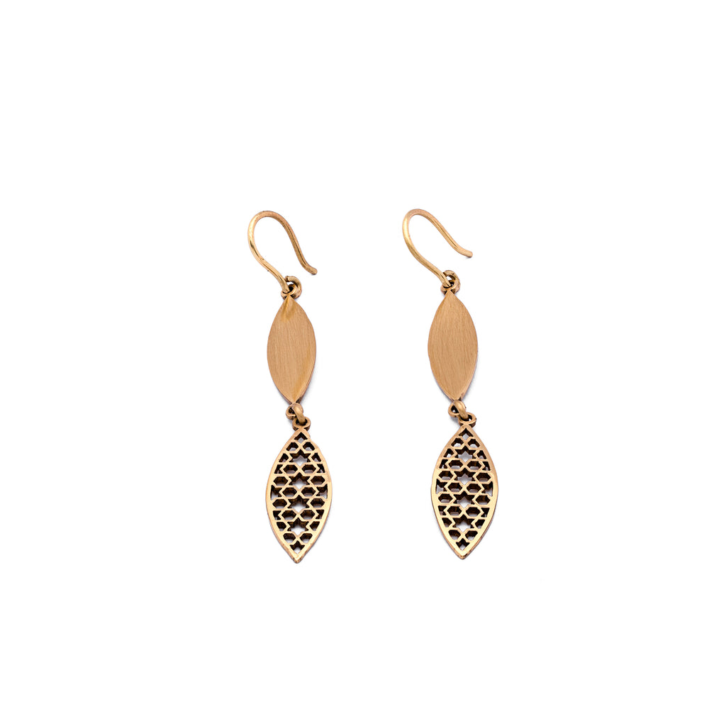 Brass Earrings | Islamic Geometric Patterns| 