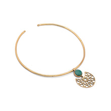 Load image into Gallery viewer, Brass Necklace| Aventurine Necklace| Gemstone Necklace| Handmade