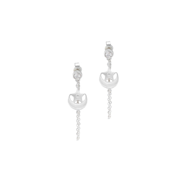 Pehchaan Crescent Earring - Silver Topaz Earrings