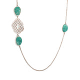 Nizami Khazana - Natural Aventurine Silver Necklace