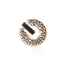 Load image into Gallery viewer, Serpentine Ring | Brass Ring | Geometric Ring | Pietra Dura