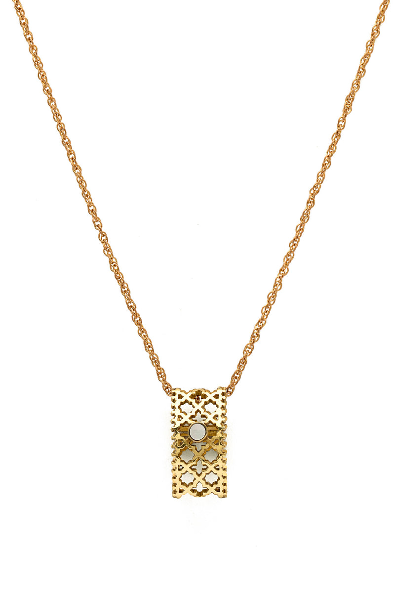 Brass Necklace| Mother Of Pearl Necklace| Gemstone Necklace| Handmade