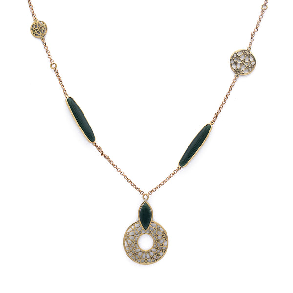 Jade Necklace| Brass Necklace| Gemstone Necklace| Handmade