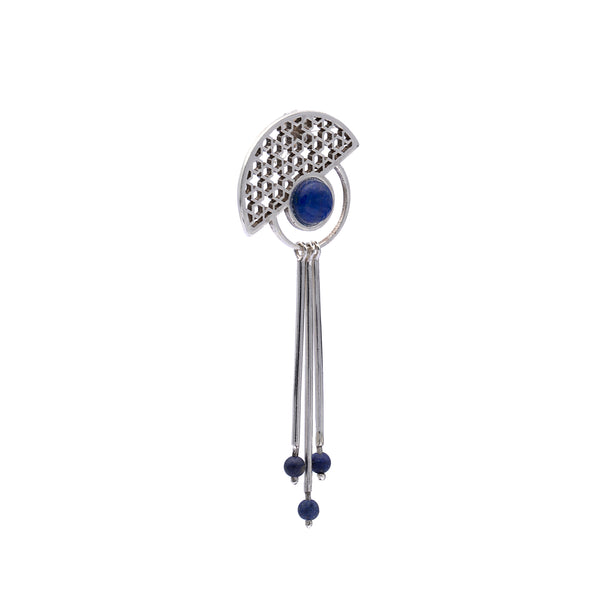 Silver Earrings| Lapis Lazuli Earrings| Islamic Geometric Patterns| Pietra Dura