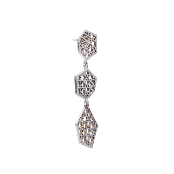 Silver Earrings | Islamic Geometric Patterns| Pietra Dura