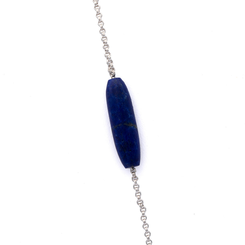 Silver Gold Plated Necklace| Lapis Lazuli Necklace| Gemstone Necklace| Handmade