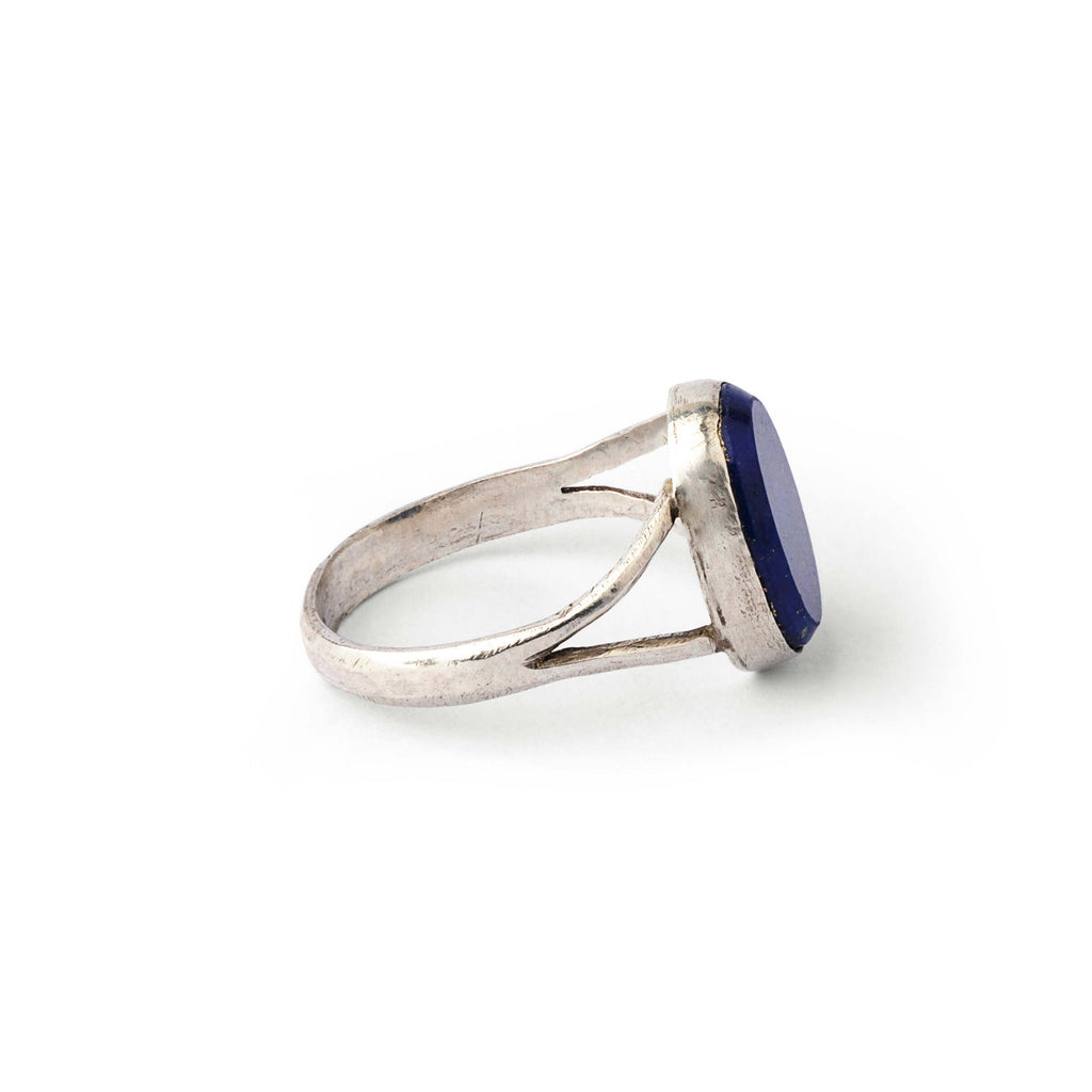 Jada-e Maiwand - Silver Gold Plated Lapis Lazuli Ring