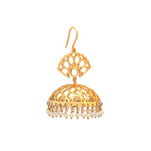 Load image into Gallery viewer, Brass Earrings| Pearl Earrings| Islamic Geometric Patterns|