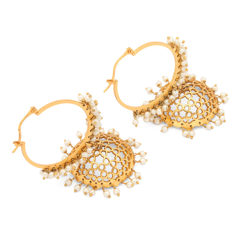 Divine Dangles - Gold Plated Pearl Jhumka