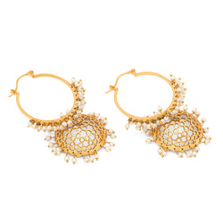 Divine Dangles - Gold Plated Pearl Jhumka
