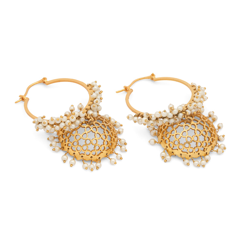 Divine Dangles - Gold Plated Pearl Jhumka