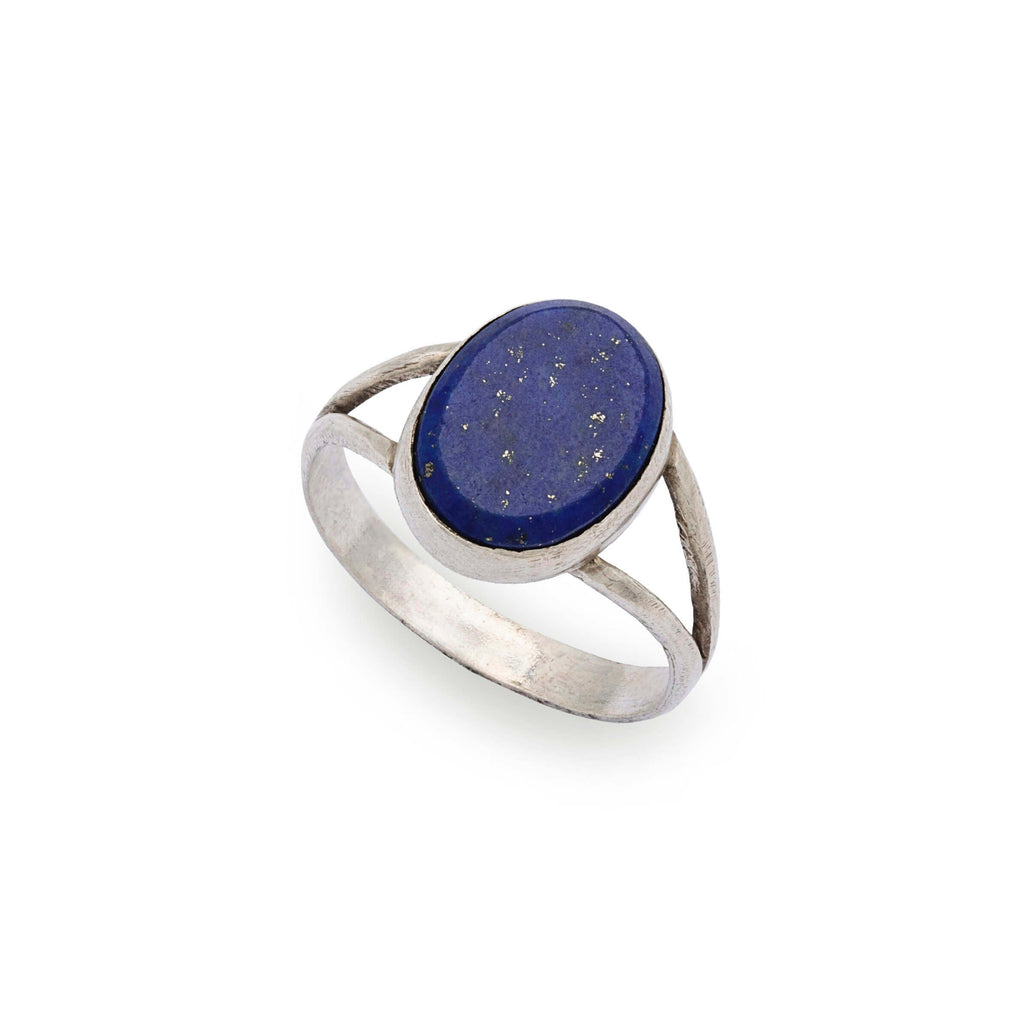 Jada-e Maiwand - Silver Gold Plated Lapis Lazuli Ring
