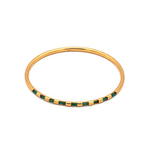 Load image into Gallery viewer, Emerald Radiance - Silver Gold Plated Bangle