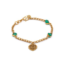 Load image into Gallery viewer, Enchanting Shabaka - Silver Gold Plated Emerald bracelet