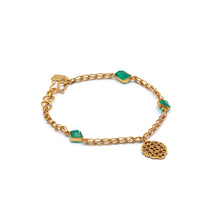 Load image into Gallery viewer, Enchanting Shabaka - Silver Gold Plated Emerald bracelet