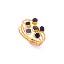Load image into Gallery viewer, Lapis Luxe - Silver Gold Plated Lapis Lazuli Ring