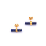 Luxe Lapis Lazuli - Silver Gold Plated Earrings