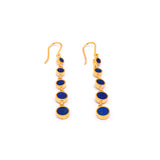 Azure Fusion -  Silver Gold Plated Lapis Lazuli Earrings