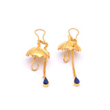 Bagrami - Silver Gold Plated Lapis Lazuli Earrings