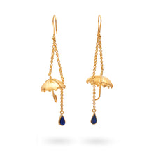 Load image into Gallery viewer, Bagrami - Silver Gold Plated Lapis Lazuli Earrings