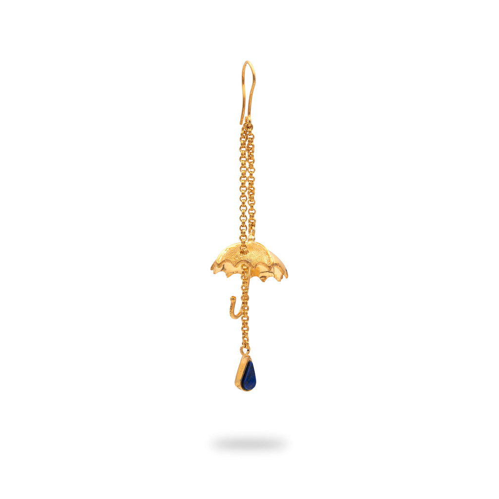 Bagrami - Silver Gold Plated Lapis Lazuli Earrings