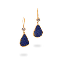 Load image into Gallery viewer, Golden Azure - Silver Gold Plated Lapis Lazuli Earrings