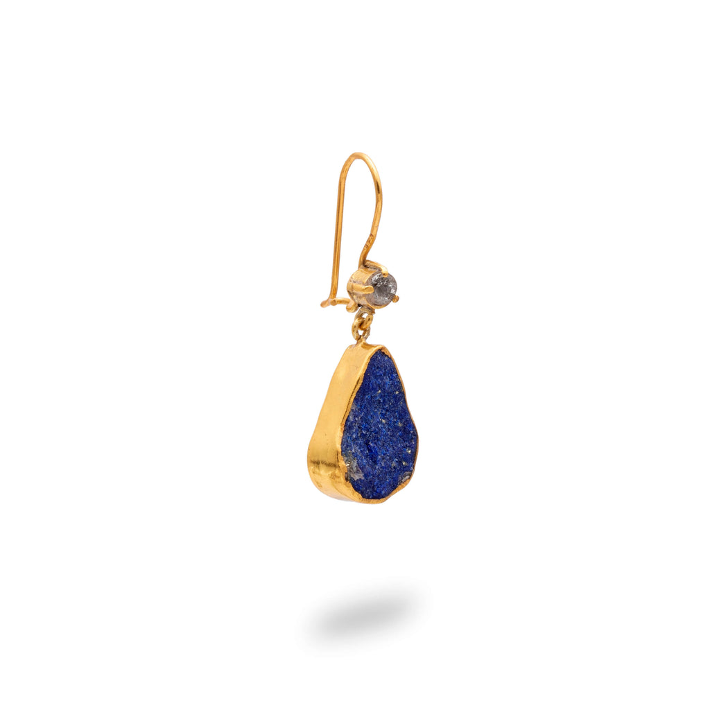 Golden Azure - Silver Gold Plated Lapis Lazuli Earrings