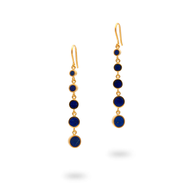 Azure Fusion -  Silver Gold Plated Lapis Lazuli Earrings
