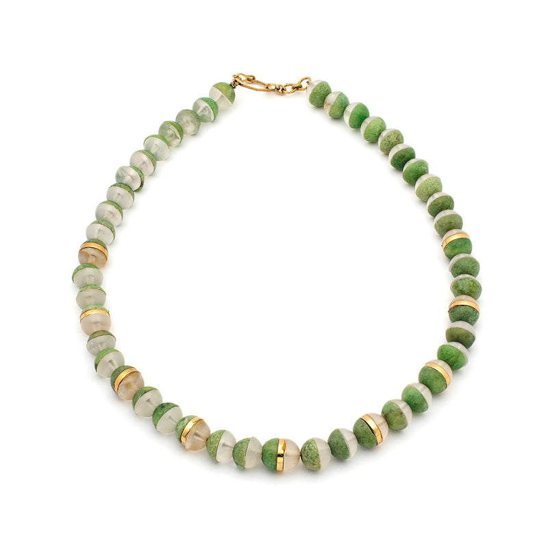 Silver Gold Plated Necklace| Idocrase Necklace| Gemstone Necklace| Handmade